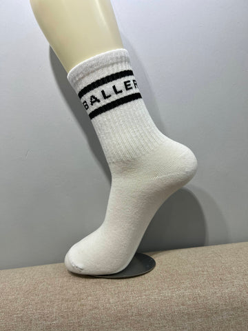 Baller Socks White